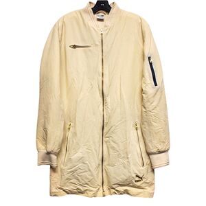 PUMA Jacket Adult Medium Cream White TALL Nylon Fleece Lined Full Zip Pockets